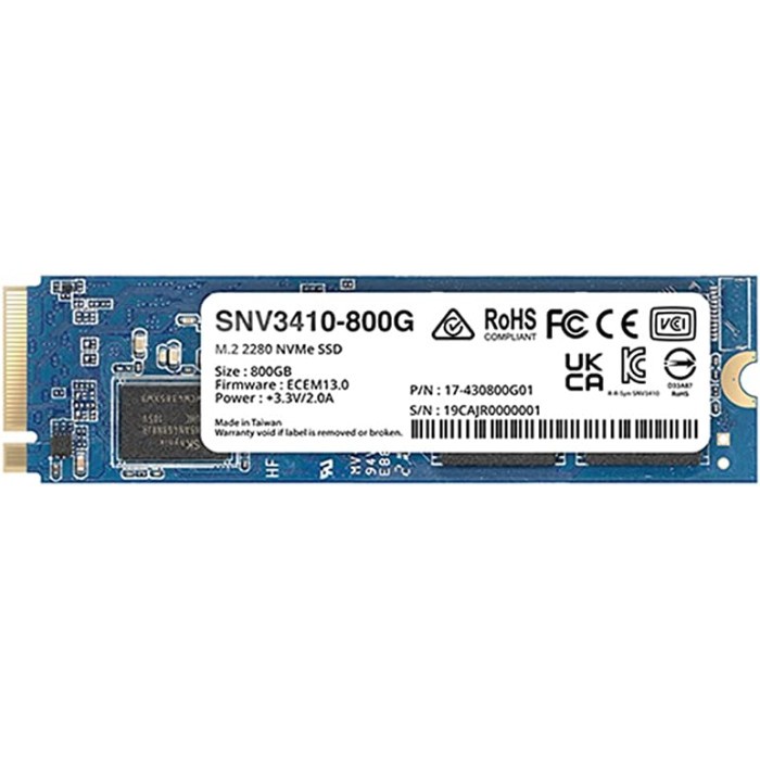 Synology SNV3410-800G 800GB M.2 2280 NVMe SSD - Enterprise Grade
