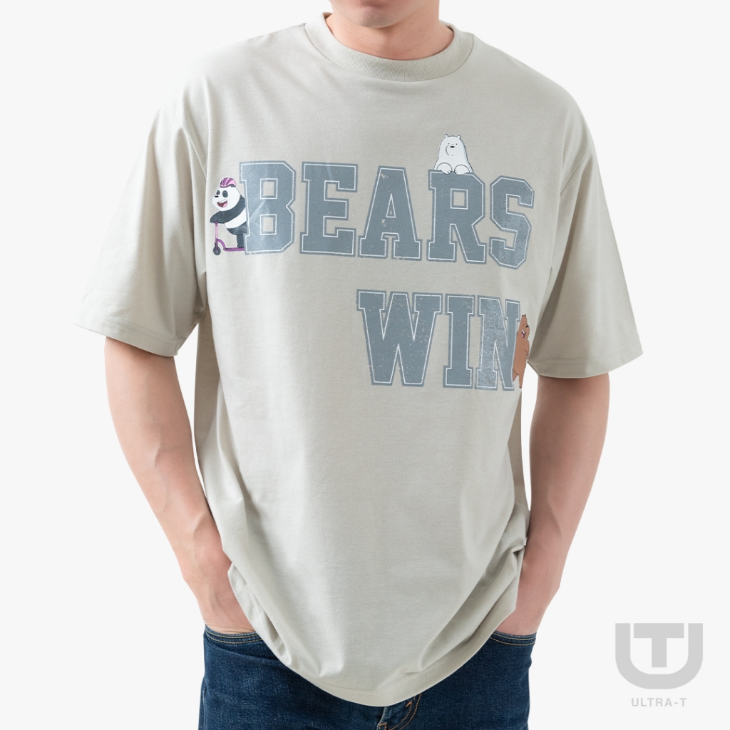 DOSH-UT MEN'S OVERSIZED T-SHIRTS WE BARE BEARS เสื้อยืดโอเวอร์ไซส์ FLWBMT5028-KK