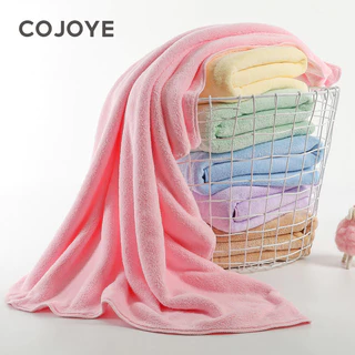 COJOYE ผ้าเช็ดตัว ซื้อ1แถม1 70x140cm ผ้าขนหนูอาบน้ำ แถมฟรี 35x75ซม ผ้าเช็ดผม ซับน้ำดีขนไม่หลุด ผ้าขนนุ่ม พร้อมส่ง