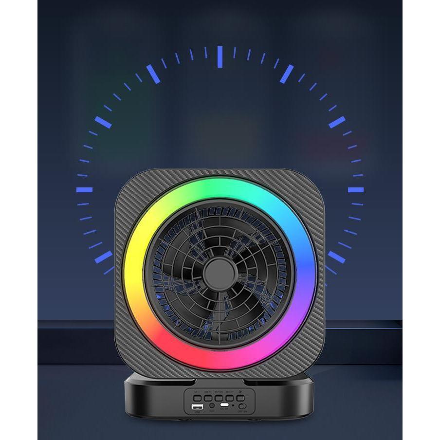 ใหม่ ลำโพงบลูทูธพัดลม 2in1 รุ่น ZQS-1456 เสียงดี เบสแน่นมาก สนุกไปกับเสียงเพลง มีไฟLEDปรับได้หลายสี