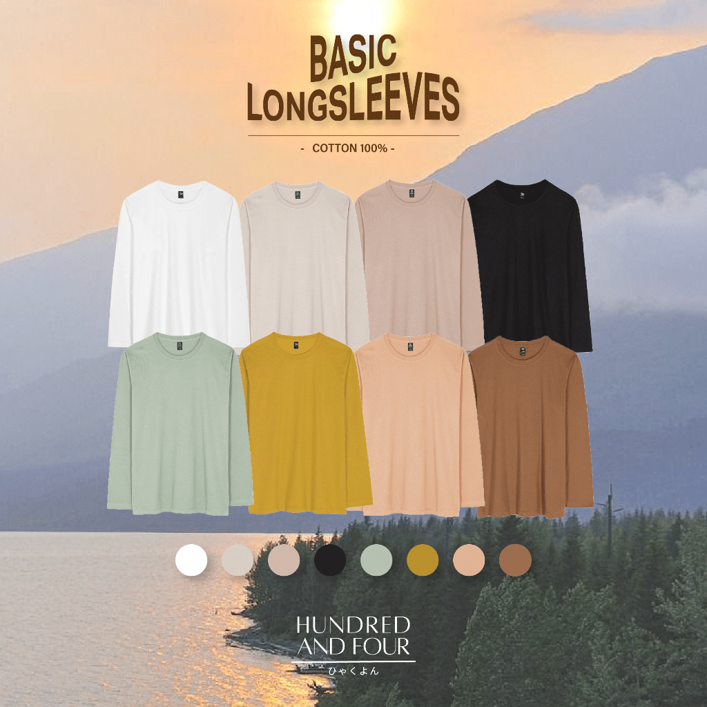 เสื้อยืดแขนยาว ไม่หด/ไม่ยับ/ไม่ย้วย/ไม่ต้องรีด ผ้าคุณภาพดี ไม่มีจกตา UNISEX LONGSLEEVES สัมผัสนุ่ม โทนสีละมุน S/M/L/XL
