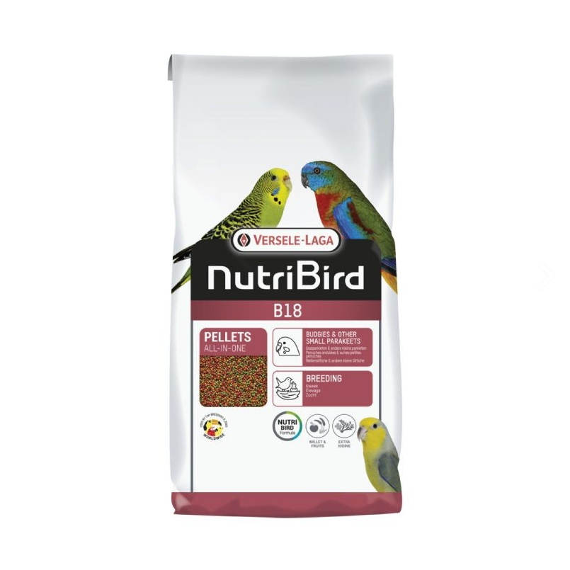 Nutribird B18 (10 kg.) อาหารนกแก้ว ผลไม้อัดเม็ดนกขนาดเล็ก