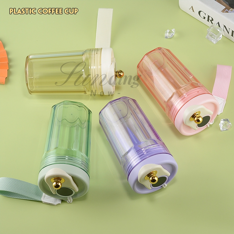 ถ้วยน้ำเด็ก เชือกมือ แบบพกพา500ML. ขวดน้ำเด็ก ขวดน้ําพลาสติกใส ร้อนพร้อมฝา เหมาะกับของขวัญ สําหรับเด็กผู้หญิง B00028