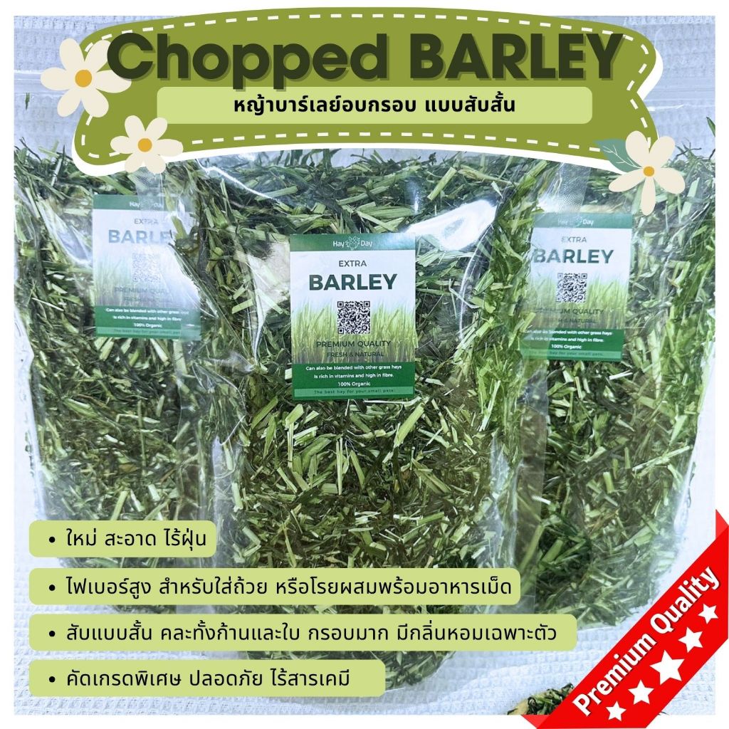 🔹หญ้าบาร์เลย์สับ🔹 Barley สับก้านสั้น ก้านยาว ไร้ฝุ่น อบใหม่ เขียว หอม ใบเยอะ หญ้ากระต่ายอบแห้ง คัดเกรดพรีเมี่ยม