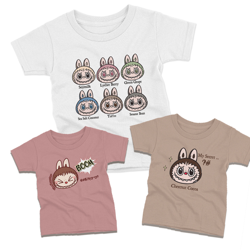 เสื้อเด็ก labubu the monsters macaron พร้อมส่ง ผ้าคอนตอล อย่างดี