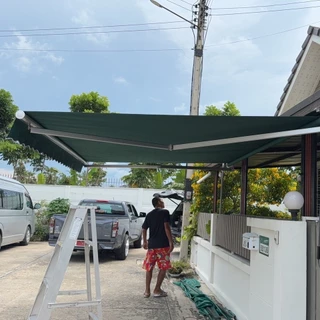 Cover The Sky Awning กันสาดมือหมุน กันสาดพับเก็บได้ ติดตั้งและปรับได้ง่าย เหมาะสำหรับระเบียงกลางแจ้ง กันน้ำ กัน UV
