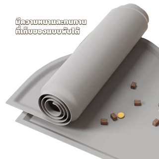 PetStern ซิลิโคนสัตว์เลี้ยงอาหารสุนัขแมว ที่รองจาน ยกขอบ กันลื่น กันน้ำสัตว์เลี้ยงชามสัตว์เลี้ยงถาดอาหาร