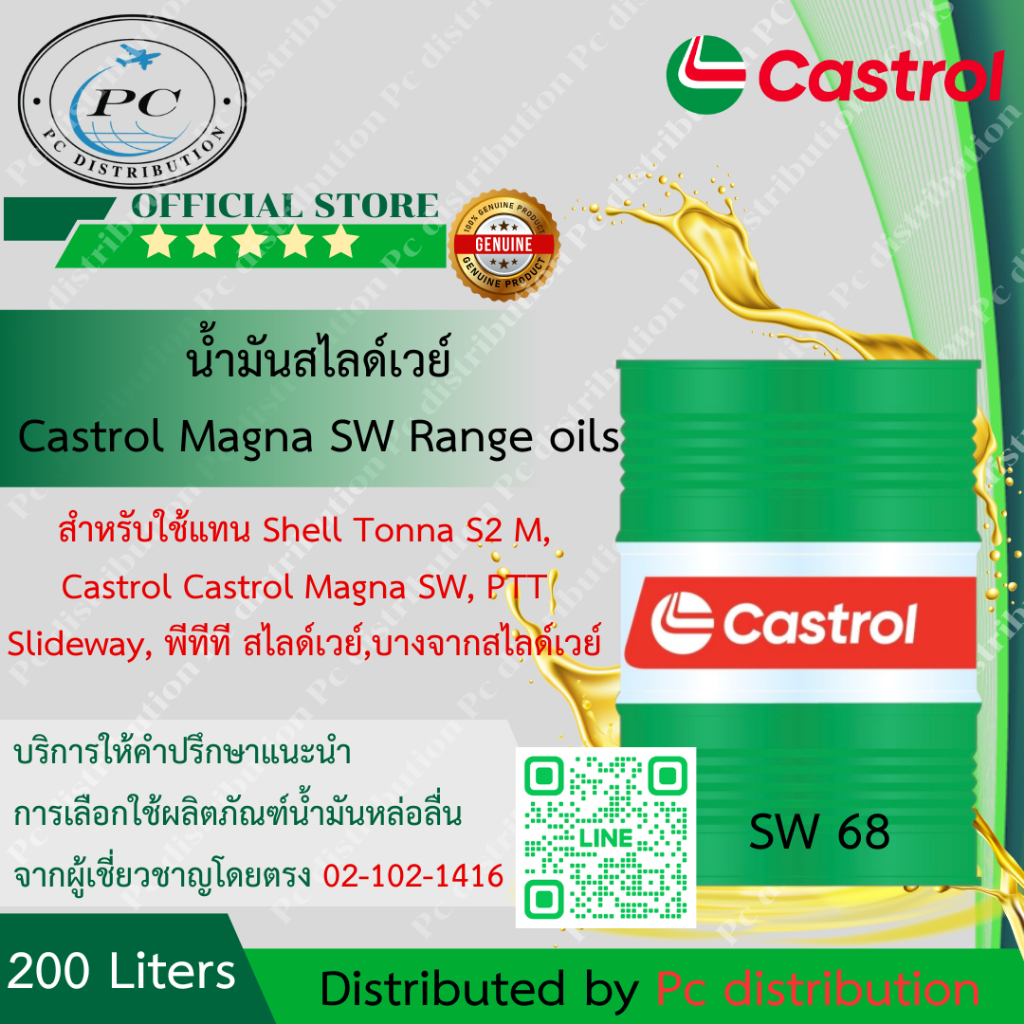 น้ำมันสไลด์เวย์ Castrol Magna SW 68 Range oils (200 Liters)