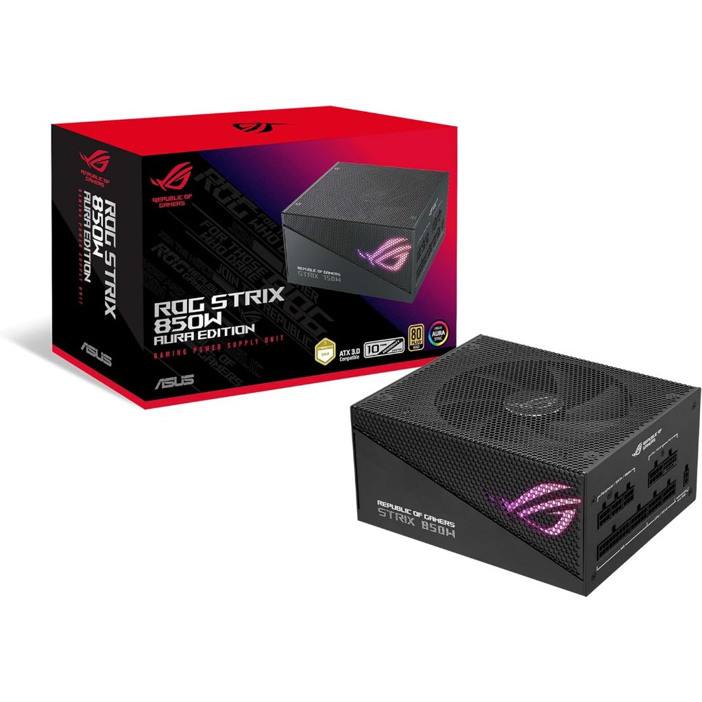 POWER SUPPLY (อุปกรณ์จ่ายไฟ) ASUS ROG STRIX 850W GOLD AURA EDITION - 850W 80 PLUS GOLD (BLACK) (ATX)