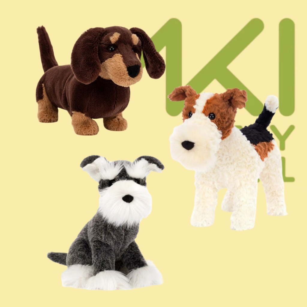 Jellycat กับใบแจ้งหนี้สุนัขซีรีส์ Otto Dachshund Schnauzer Hecht Fox Terrier ของเล่นตุ๊กตาตัวแทนจัดซ