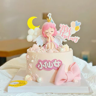 ป้ายปักเค้ก Happy Birthday การ์ตูนน่ารัก ลูกโป่งรูปดาวหมวก