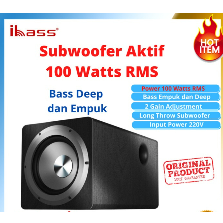 ibass 100W 6.5นิ้ว ตู้ลำโพงซับ Active Subwoofer ซับวูฟเฟอร์ สำหรับ โฮมเธียเตอร์ (มีแอมป์ขยายสัญญาณใน