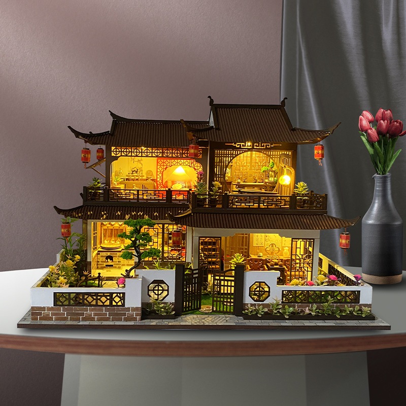 บ้านตุ๊กตา รุ่น MD25 ห้องดอกไม้ Xixi (ซีซี) บ้านจีนโบราณ วิลล่าหลังใหญ่ จีนย้อนยุค