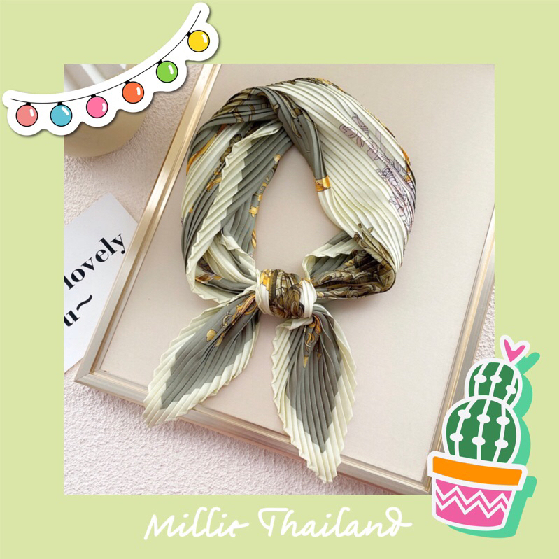 ผ้าพันคออัดพลีท By Millie Thailand 🇹🇭