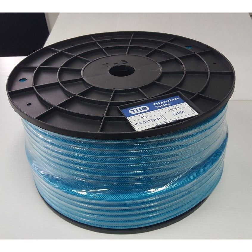 สายลมถักPU2ชั้นแบบม้วนTHBขนาด6.5mmx10mm ยาว100เมตร