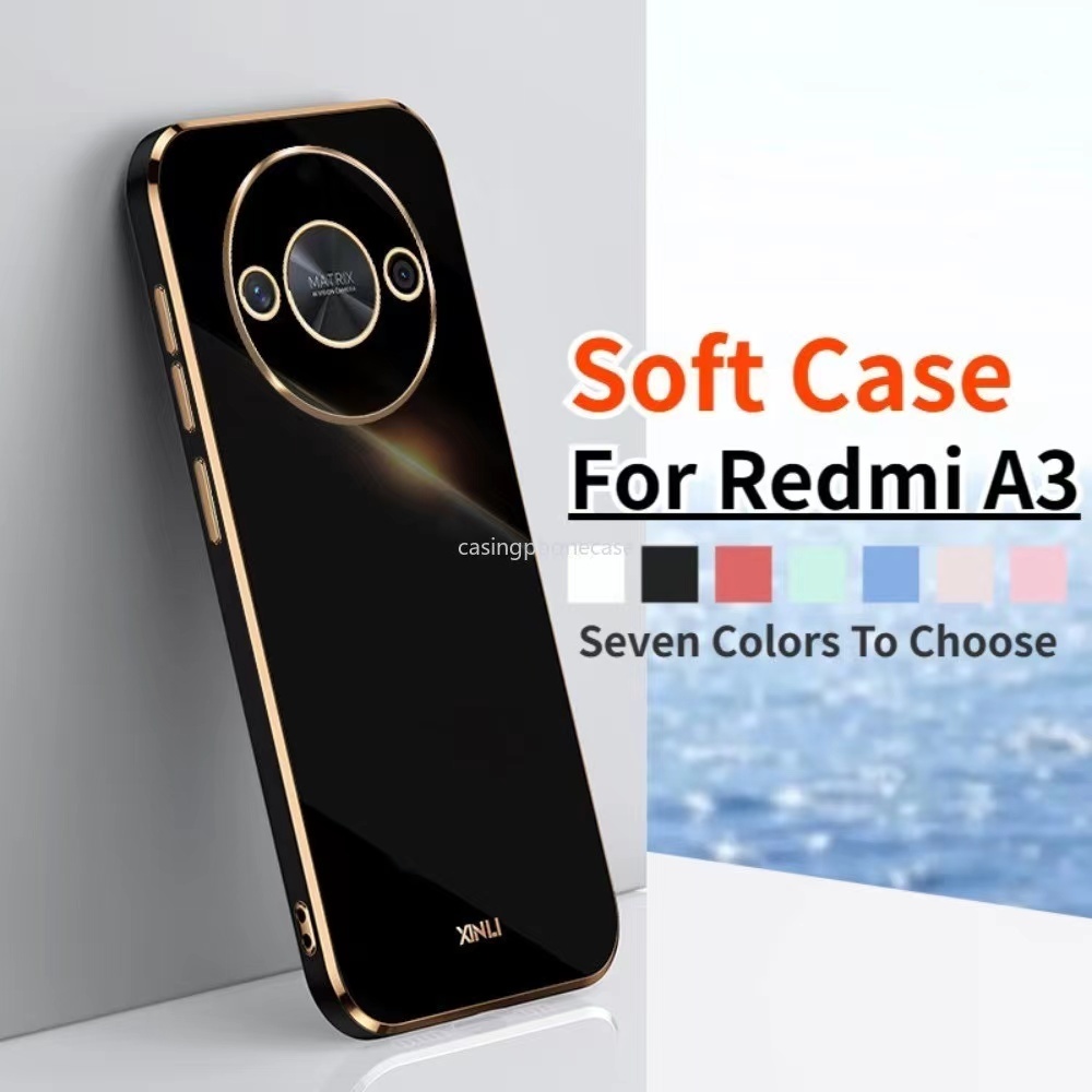 เคสโทรศัพท์ Xiaomi Redmi A3 / Poco C61 เคส ขอบตรง ป้องกันเลนส โปโกC61