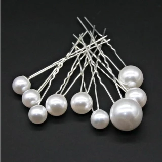 18ชิ้น ชุด กิ๊บติดผม กิ๊บไข่มุก สีเงิน สีทอง Hairpin เจ้าสาว งานแต่งงาน คริสตัล มุก กิ๊บตัวยู