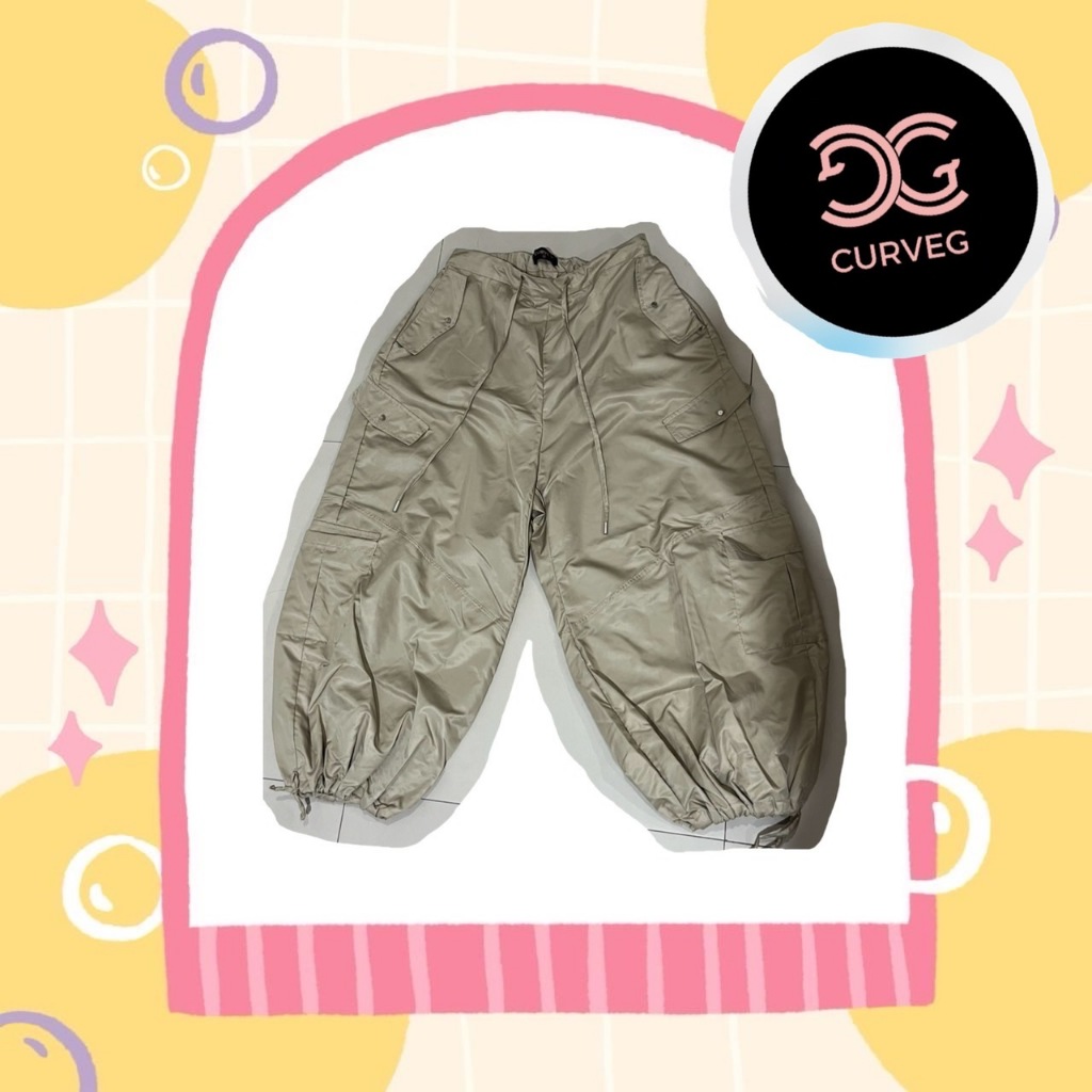กางเกงคาร์โก้ขายาว Balloon Cargo Pants กางเกง Y2K แบรนด์ curveg.bkk
