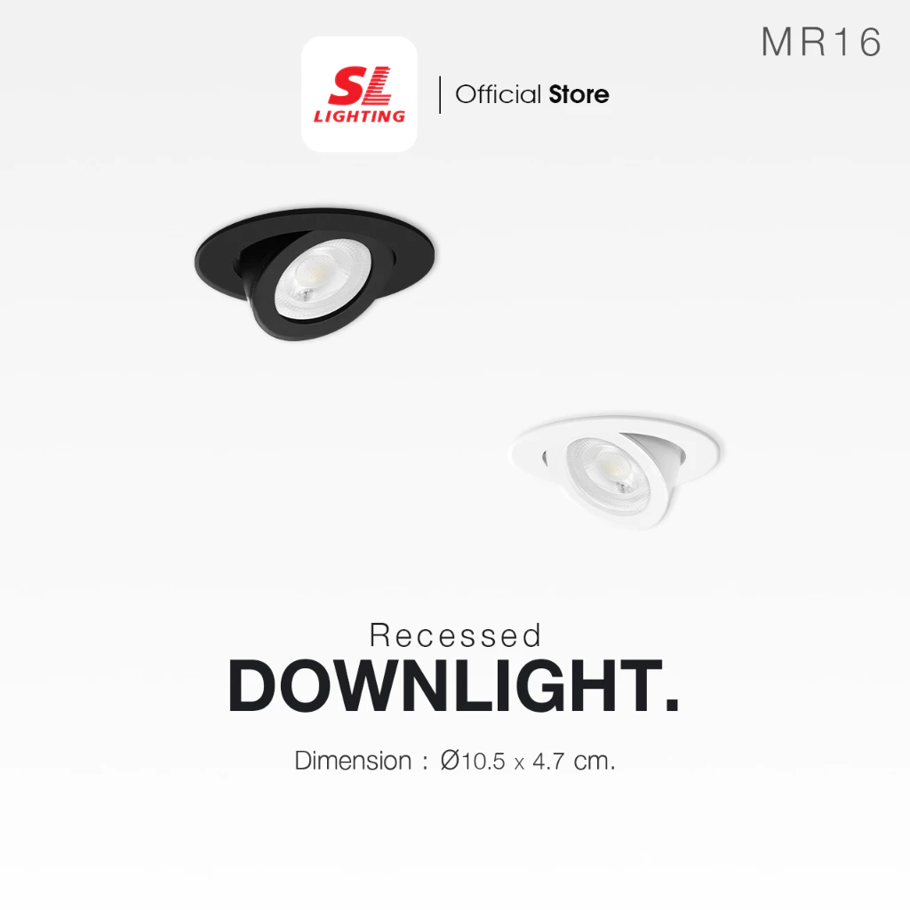SL LIGHTING | Recessed Downlight โคมไฟดาวน์ไลท์ฝังฝ้า รุ่น SL-6-506A ขั้วGU5.3 ปรับหน้าได้