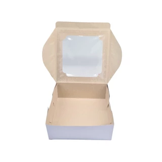 (20ใบ) กล่องเค้ก ครึ่งปอนด์ คุ้มค่า Box Journey 1/2 Pound Cake Box 15x15x7.5cm 20pcs No. 0403078