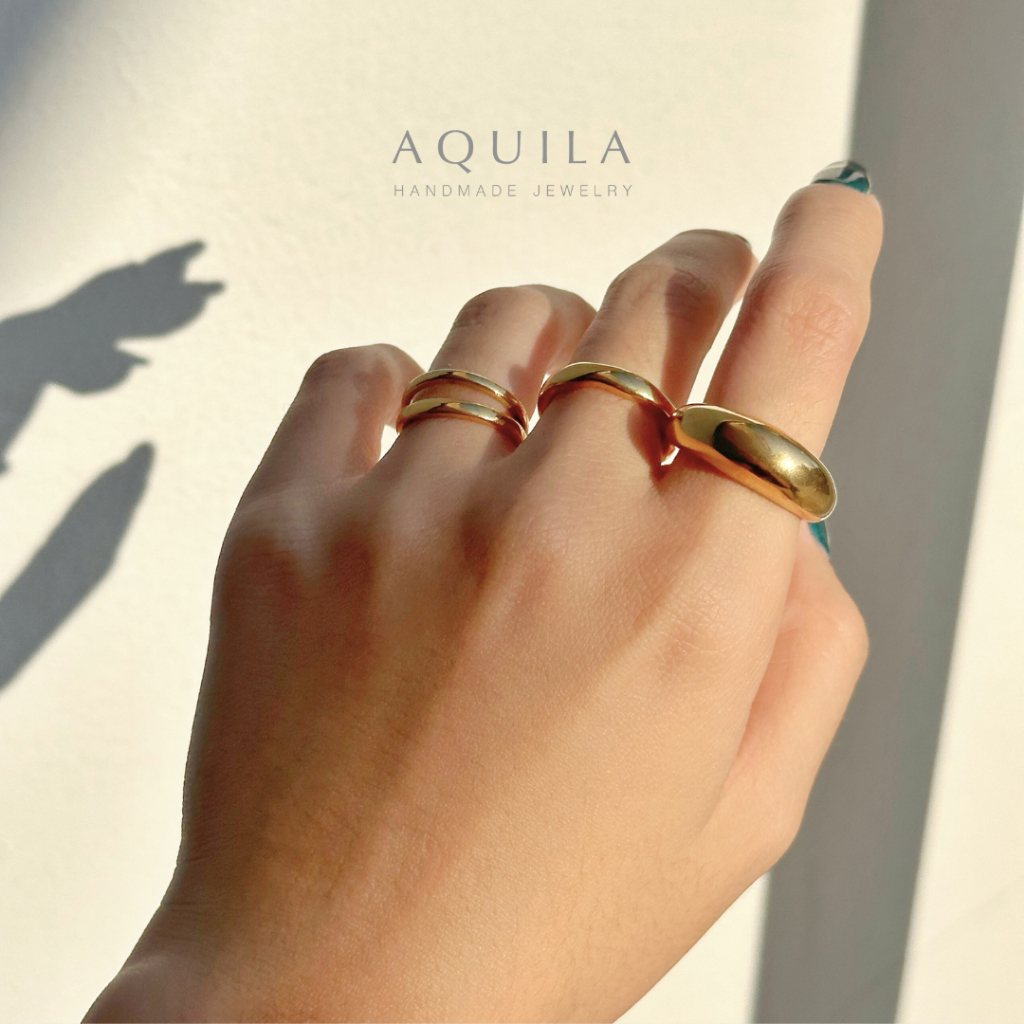 Gold color ring • แหวนมินิมอล สีทอง แหวนสแตนเลส 316L