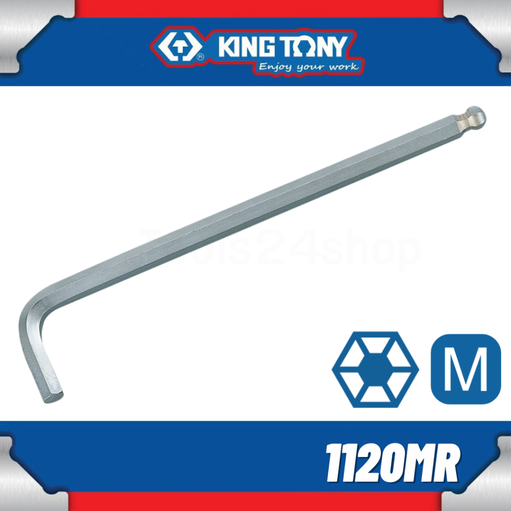 KING TONY ประแจหกเหลี่ยม หัวบอล ยาว สีขาว เบอร์ 1.5-10 No.1120MR
