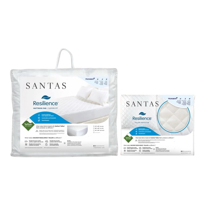 SANTAS ผ้ารองกันเปื้อน แบบรัดมุม + ปลอกกันเปื้อนหมอนหนุน ขนาด19 x 29 นิ้ว