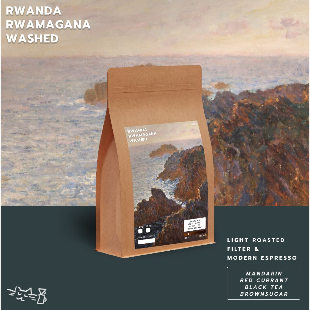 เมล็ดกาแฟคั่วอ่อน Rwanda Rwamagana Bourbon Washed Light Filter Roasted