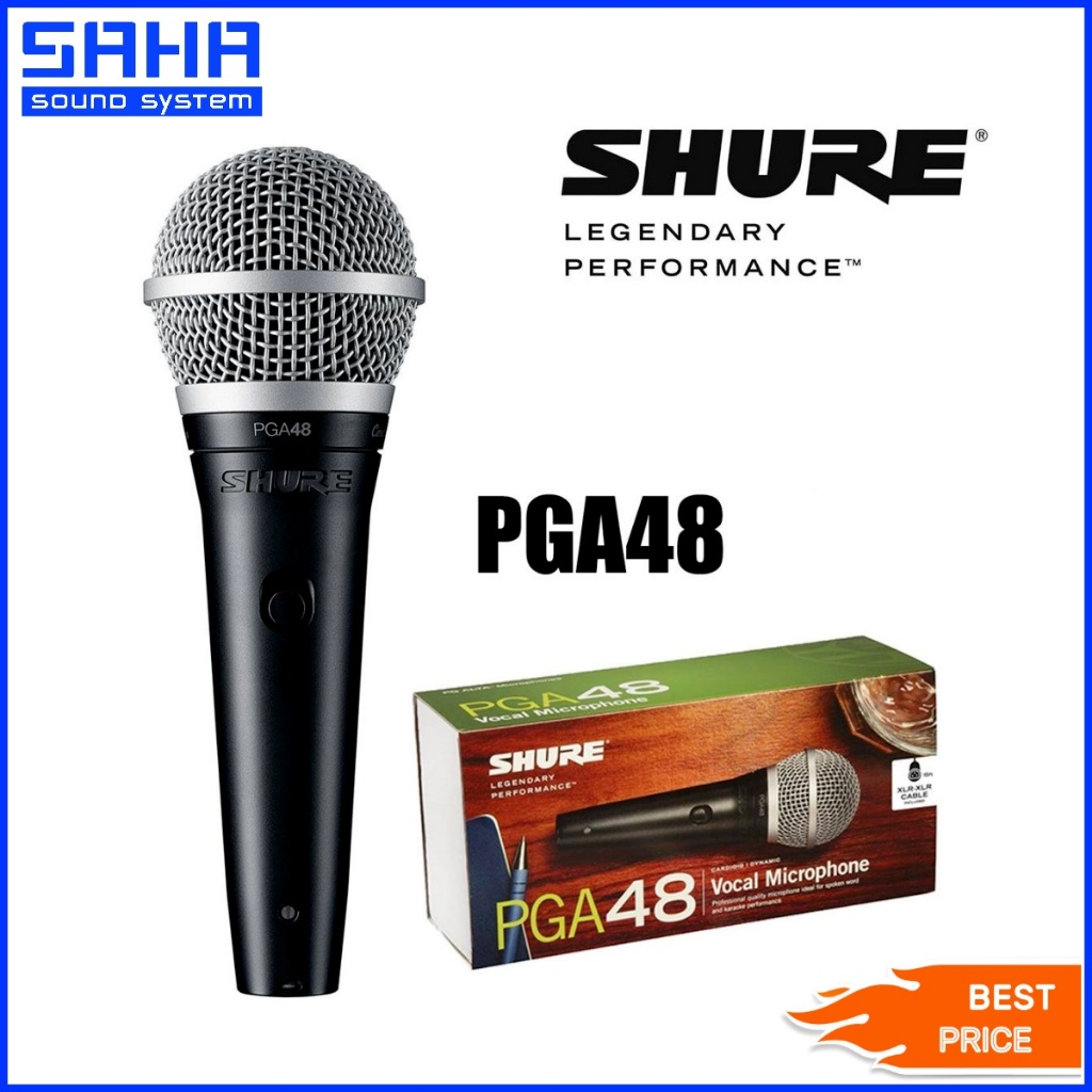 SHURE PGA48 ไมค์สาย  ไมโครโฟน แบบไดนามิก  (ไม่แถมสาย) sahasound - สหซาวด์