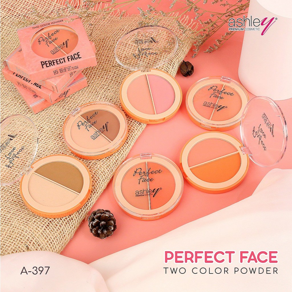 Ashley Perfect Face Two Color Powder #A397 บลัชออนทูโทน ปัดแก้ม 2 หลุม