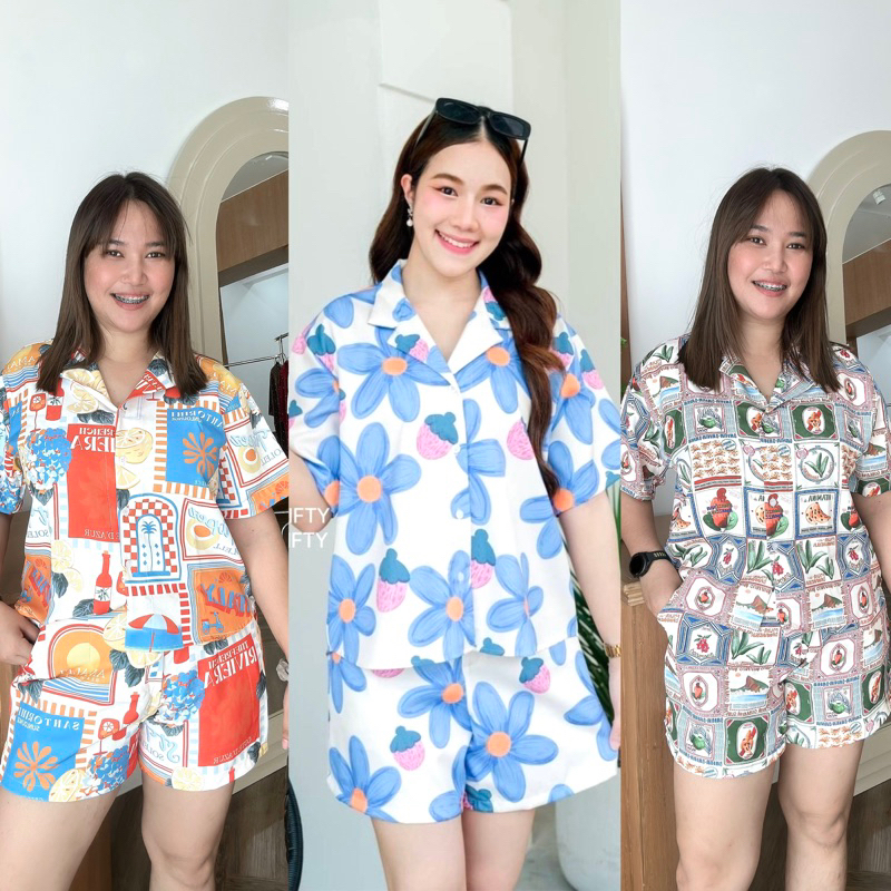 ชุดเซ็ต2 ชิ้น เสื้อเชิ้ตครอป+กางเกงขาสั้น สุดน่ารัก  ผ้าดีมากๆ
