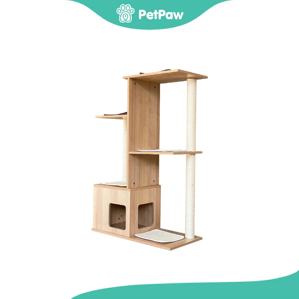 Prime Pet  Premium Cat Tree คอนโดบ้านแมว 3 ชั้น ขนาด 78x38x117 Cm(1pcs)