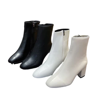 Chole G: Abel Elegant Boots Heels Zipper รองเท้าบูทหุ้มข้อสูงเรียบหรู ส้นสูง 6.5cm(SH0094)