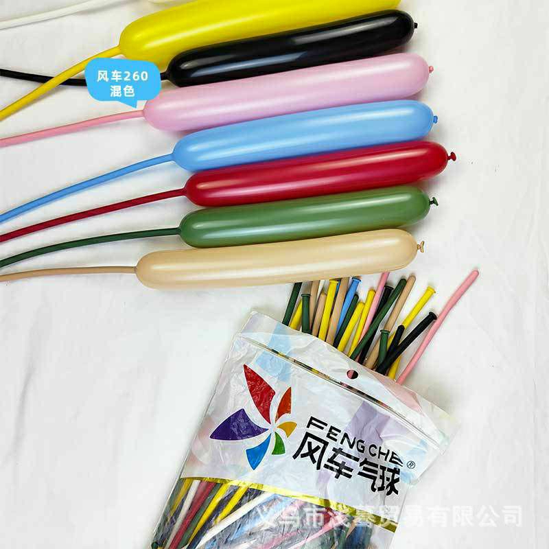 ขายส่ง ลูกโป่งไส้เป็ด ลูกโป่ง เบอร์ 260 ใช้ทำดอกไม้ลูกโป่ง บิดรูปสัตว์ต่างๆ ลูกโป่งดอกไม้ ถุงละ 100ชิ้น