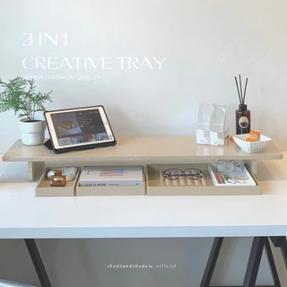 ถาดไม้จัดระเบียบ วางพร็อพถ่ายรูป prop tray ใส่น้ำหอม เครื่องสำอาง เครื่องเขียน ถาดเสริ์ฟ minimal