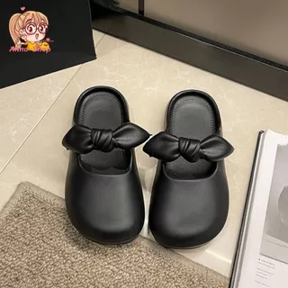 Anna shop รองเท้าแตะสวม แต่งโบว์น่ารัก สไตล์สีมินิมอล รองเท้าแตะ EVA สวมใส่สบาย เข้ากับทุกการแต่งกาย T284
