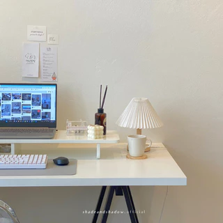 New!! ชั้นวางจอคอมสีขาว Anda white ☁️มี 2 ขนาด ชั้นวางของจัดระเบียบโต๊ะ studygram gamer work มินิมอล