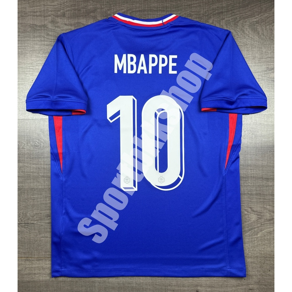เสื้อฟุตบอล ทีมชาติ France Home ฝรั่งเศส เหย้า ยูโร Euro 2024 พร้อมเบอร์ชื่อ 10 MBAPPE