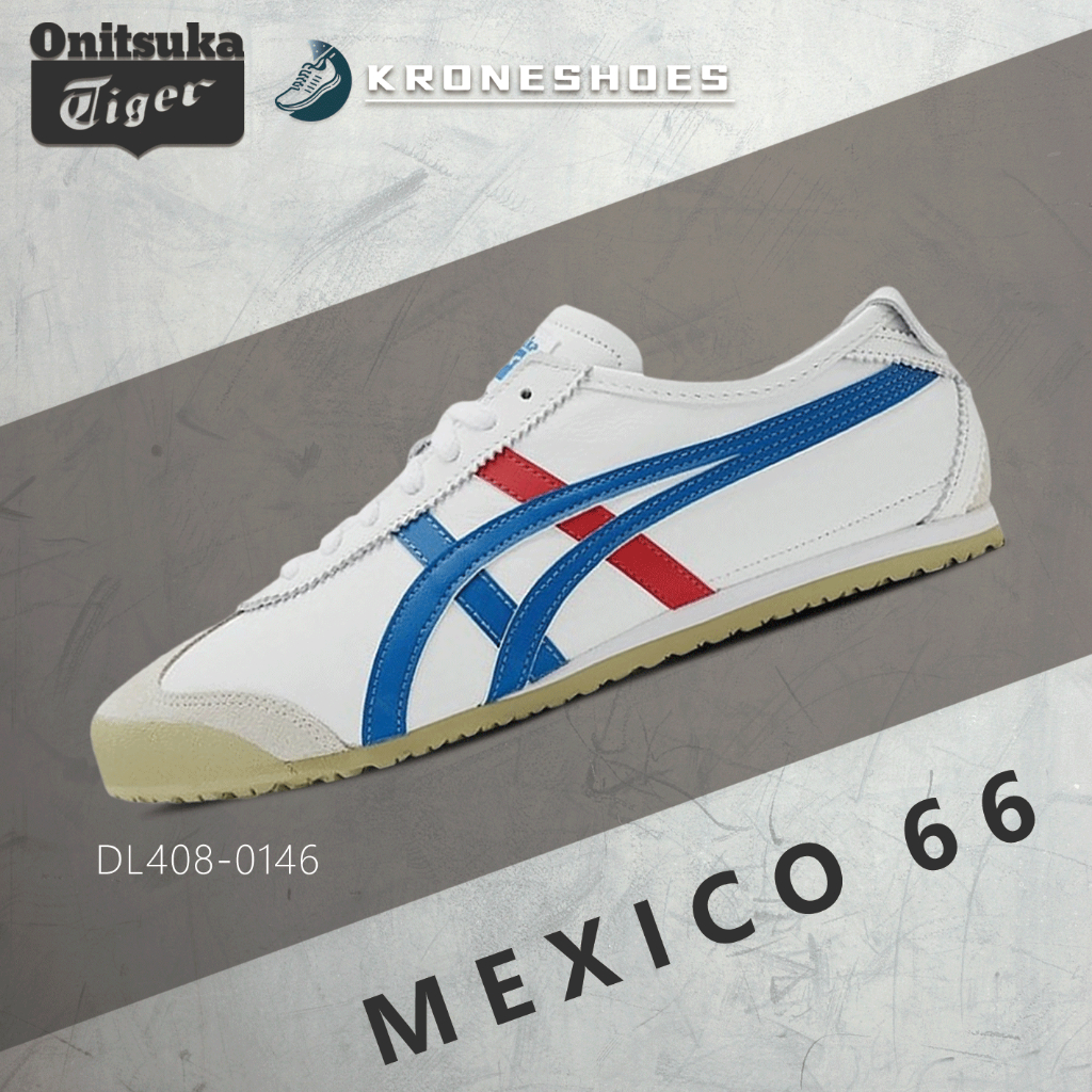 ของแท้ 100% Onitsuka tiger MEXICO 66 DL408-0146 รองเท้าผ้าใบ ได้ทั้งชายและหญิง