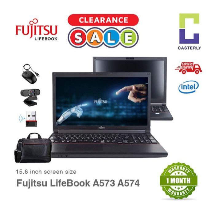 Fujitsu LifeBook 15.6 inch A572 / A573 / A574 hdmi laptops budget notebook Refurbished