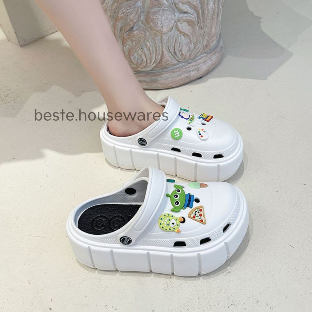 รองเท้าแตะนิ่มมาก รัดส้น สูง 6 cm. รองเท้าแตะหัวโต