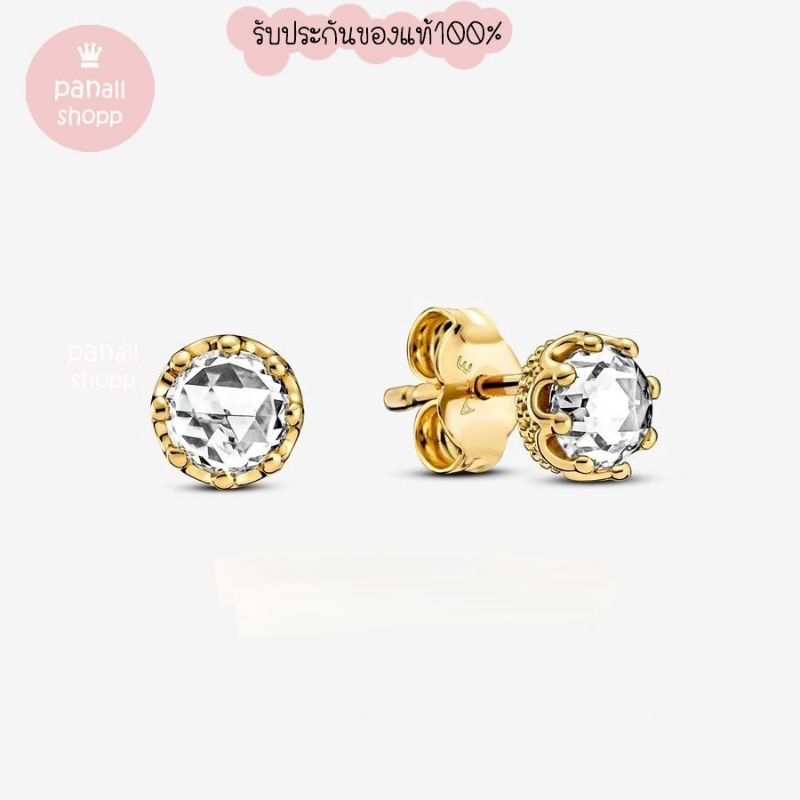 (ของแท้100%) แถมกล่อง Pandora shine earrings ต่างหูเพชร