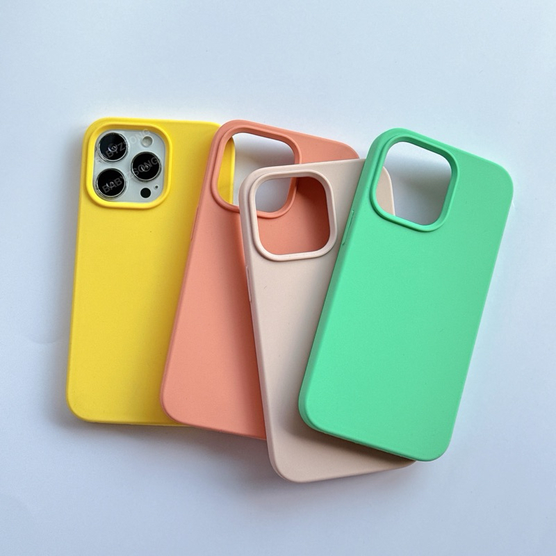 SET02 Siliconeกำมะหยี่ เคสซิลิโคนสีพื้นกำมะหยี่ เคสสำหรับรุ่นไอโฟน78/SE-17 17Air 17Pro 17ProMax