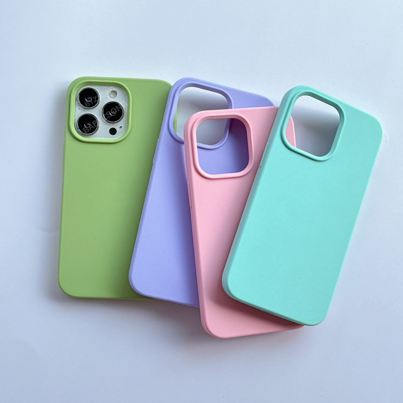 SET03 Siliconeกำมะหยี่ เคสซิลิโคนสีพื้นกำมะหยี่ เคสสำหรับรุ่นไอโฟน78/SE-17 17Air 17Pro 17ProMax