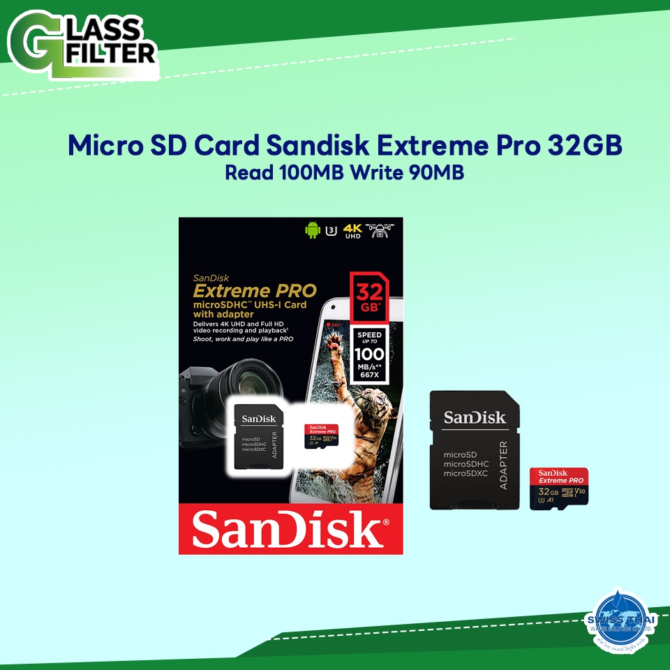 Micro SD Card Sandisk Extreme Pro 32GB Read 100MB Write 90MB
