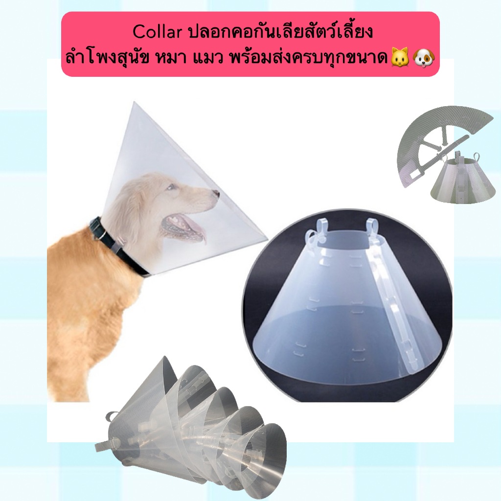 AL-1121 ปลอกคอกันเลียสัตว์เลี้ยง ลำโพงสัตว์เลี้ยง สุนัข แมว ครบทุกขนาด พร้อมส่ง