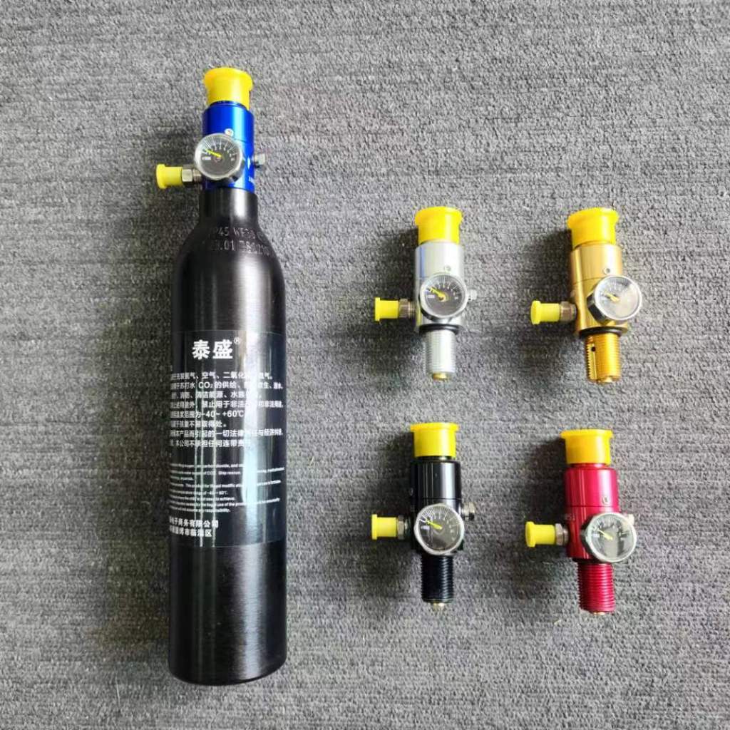 0.35L ขวดอลูมิเนียม ทรงกลม M18*1.5 30Mpa + เร็คกูเลเตอร์ ลดแรงดั 4500psi/ Output 1800 psi ชุดกระบอกสูบดำน้ำ
