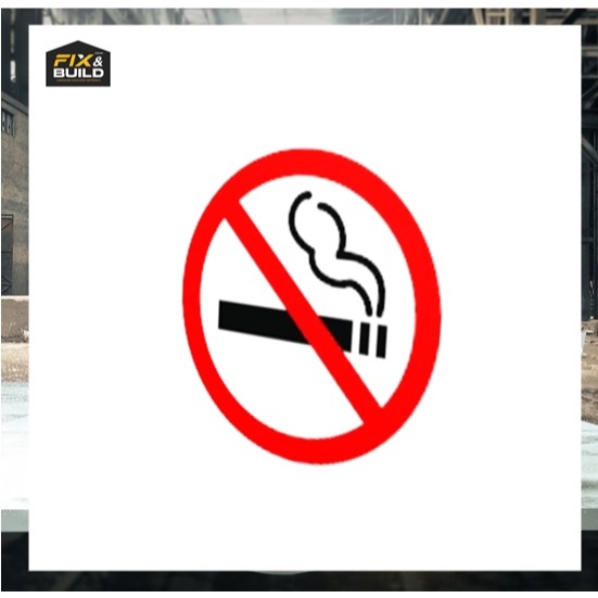 ป้ายพีพีบอร์ด ห้ามสูบบุหรี่ ขนาด 6x6 ซม. กาวติดแน่น สวยงามสะดุดตา ป้ายข้อความ สำนักงาน