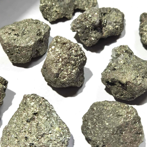 (แวววาวสวย) หิน Pyrite ไพไรท์ หินแร่ธรรมชาติ แท้100% อัญมณี  พลอย