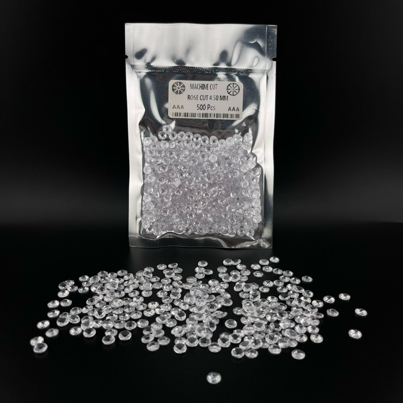 เพชรซีกรัสเซียCZรูปกลมสีขาว แพค1000เม็ด. CZ (Cubic Zirconia) White Rose Cut 1000 pieces [Size 1.25mm - 4.00mm]